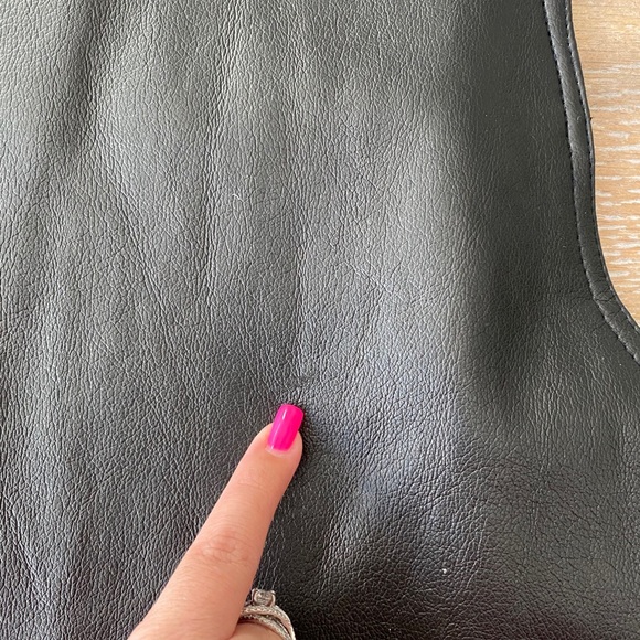 iLANA leather look black overall mini dress - Picture 10 of 14